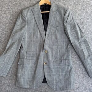 J.Crew Ludlow Men's 40L Gray Glen Plaid Linen Wool Italian Fabric Blazer Jacket